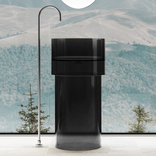 Раковина напольная Abber Kristall 45 см черная, современные, hi-tech - фото 2