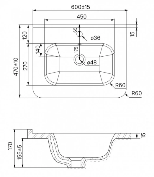 Тумба с раковиной напольная IDDIS Brick 60 см белая index_1 - фото 10