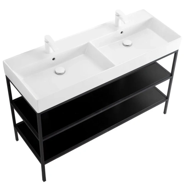 Каркас с раковиной Cezares CADRO-120/46/73-2C-PIA-MET-ST 120 см двухъярусный, с черной столешницей - фото 9