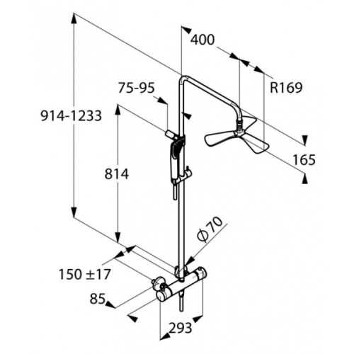Душевая стойка Kludi Fizz с термостатом - фото 2