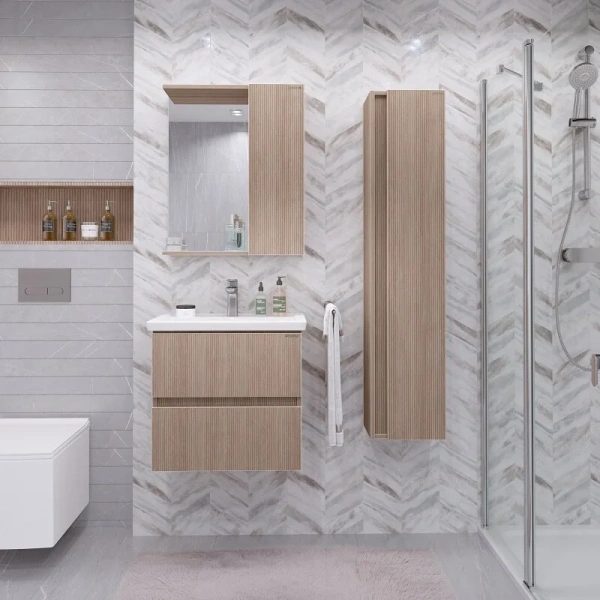 Тумба под раковину подвесная Grossman Юнит 60 см кадена вуд - фото 3