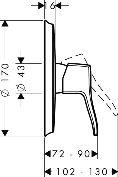 Смеситель для душа Hansgrohe Metris Classic 31676000 однорычажный - фото 3