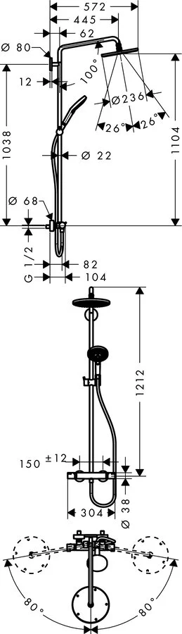 Душевая система Hansgrohe Raindance Select 27116000, без излива - фото 5