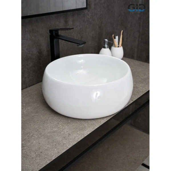 Раковина GID Esfera N9140 40 см белая, в форме чаши, круглой формы - фото 5