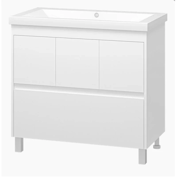 Тумба под раковину напольная Misty Алиса 90 см белая - фото 4