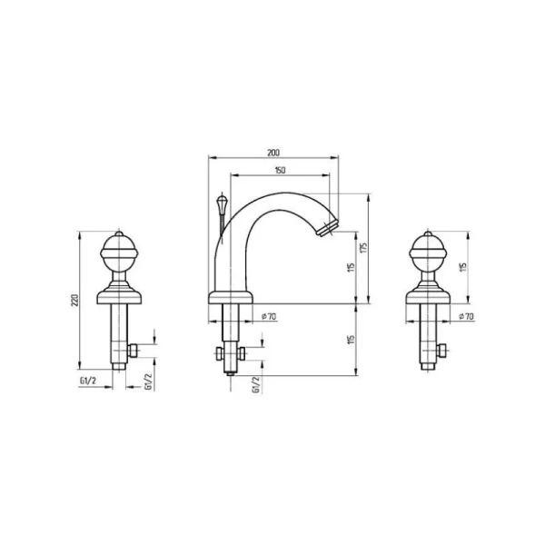 Смеситель для раковины Migliore Cristalia с фиксированным изливом - фото 4