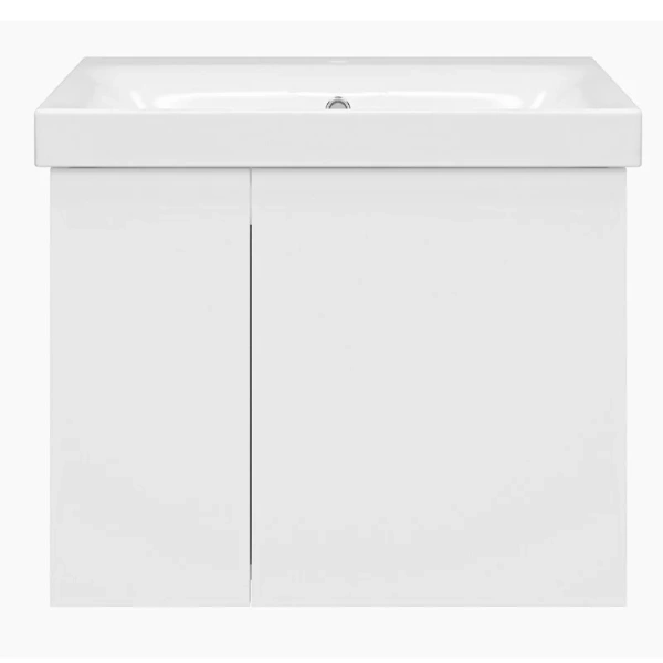 Тумба под раковину подвесная Misty Лира 60 см белая - фото 1