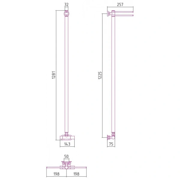 Полотенцесушитель водяной Сунержа Лайк EU50 5x120 см темный титан муар - фото 2