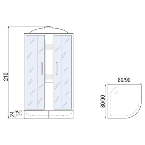 Душевая кабина River Rein 80х80 см раздвижные двери - фото 3