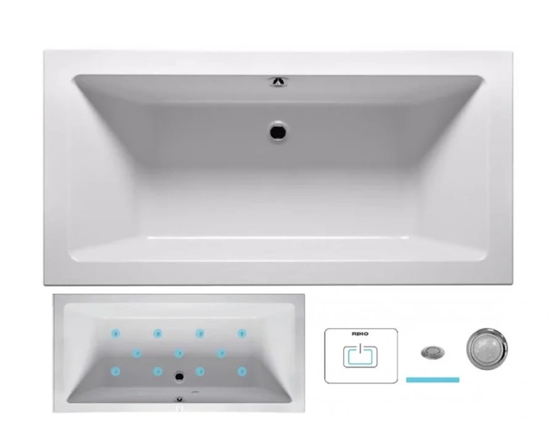 Ванна гидромассажная Riho Lugo 170 x 75 см, AIR - фото 1