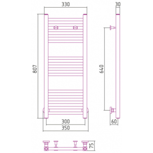 Полотенцесушитель водяной Сунержа Модус 30х80 см золотой шелк - фото 2