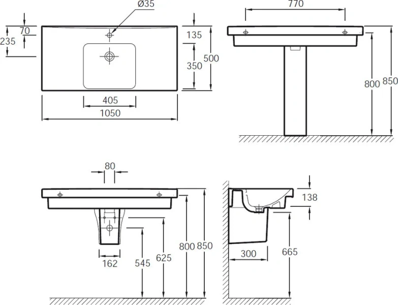 Раковина Jacob Delafon Odeon Up E4731-00, современные, hi-tech - фото 2