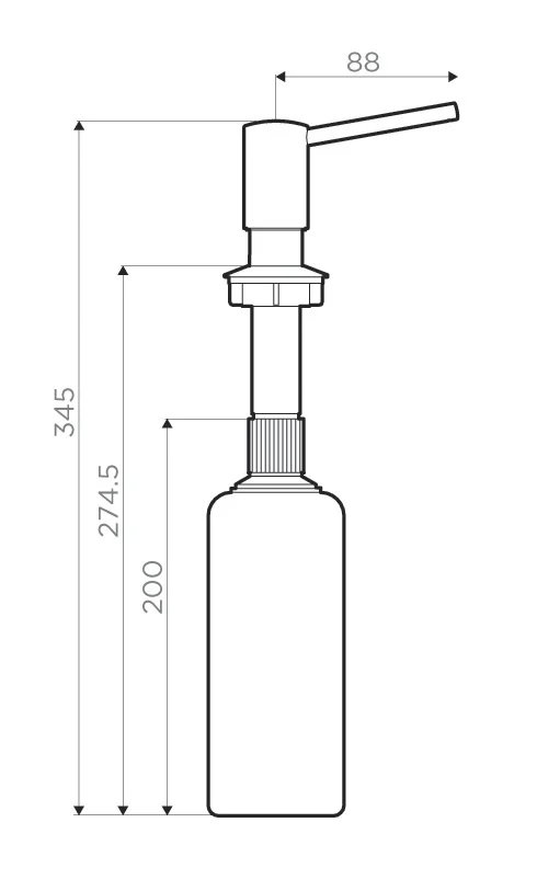 Дозатор для мыла Omoikiri OM-02-GB графит, современные, hi-tech - фото 2