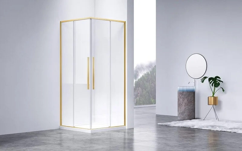 Душевой уголок Vincea Slim-N 100х90 см профиль брашированное золото, современные, hi-tech - фото 3