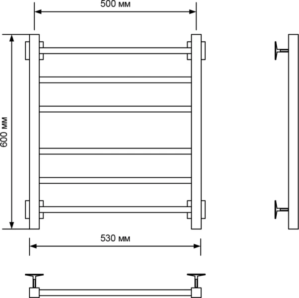 Полотенцесушитель электрический Ника Step 60/50 см хром левый, современные, hi-tech - фото 2