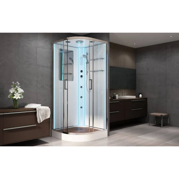 Душевая кабина Deto A 90х90 см с led подсветкой и гидромассажем - фото 4