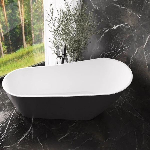 Ванна акриловая Corpa Nera Viotti CN130110, 170 х 74 см, черный матовый, отдельностоящие - фото 7