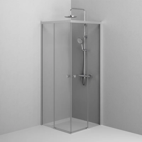 Душевой уголок Am.Pm X-Joy 80x80 см профиль хром матовый, стеклянные, угловые, без поддона - фото 6