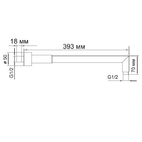 Кронштейн для верхнего душа WasserKRAFT латунь - фото 2
