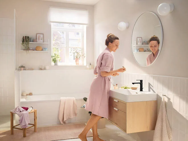 Смеситель для раковины Hansgrohe Rebris черный матовый - фото 3