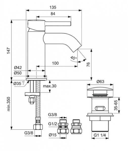Смеситель для раковины Ideal Standard Ceraline хром - фото 2
