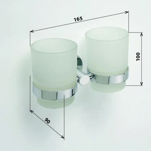 Стакан для ванной Bemeta Omega двойной, хром, комбинированные - фото 3