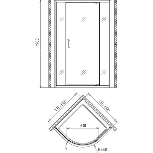 Душевой уголок Gemy Sunny Bay 80x80 см профиль хром - фото 3