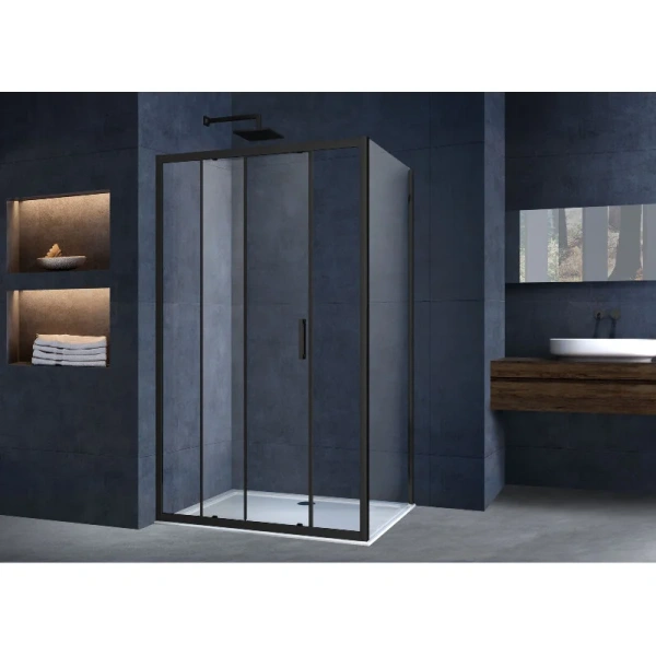 Душевой уголок Vincea Alpha 110х90 см профиль черный, недорогие, стеклянные, угловые, без поддона - фото 5