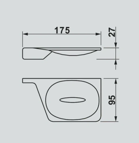 Мыльница для ванной Art & Max Gina подвесная, черная - фото 2
