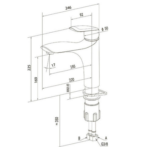 Смеситель для кухни Am.Pm Orange излив 195 мм хром - фото 2