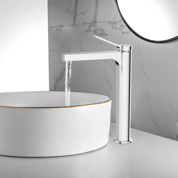 Смеситель для раковины Belbagno Albano хром, высокие, из латуни, прямоугольная форма - фото 5