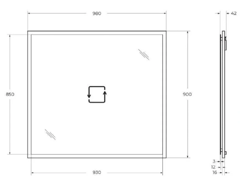Зеркало с подсветкой Cezares Tiffany 4504 98 см прямоугольное, в наличии, нет в наличии - фото 2