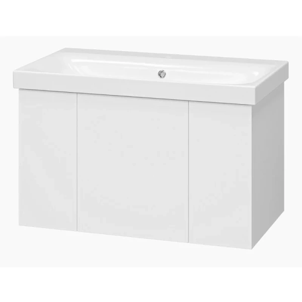 Тумба под раковину подвесная Misty Лира 80 см белая, подвесная, пристенная - фото 4