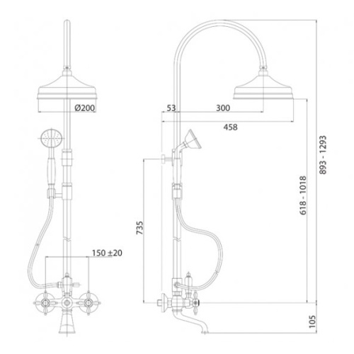 Душевая стойка Cezares Nostalgia хром - фото 2