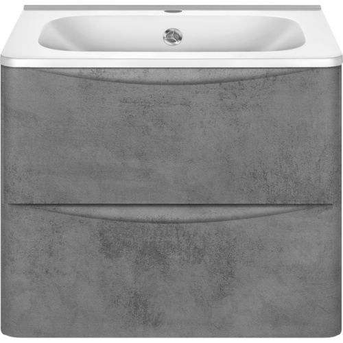 Тумба с раковиной подвесная Vincea Paola VMC-2P600 59,4 см с двумя выдвижными ящиками, белая, светло-коричневая, серая - фото 7