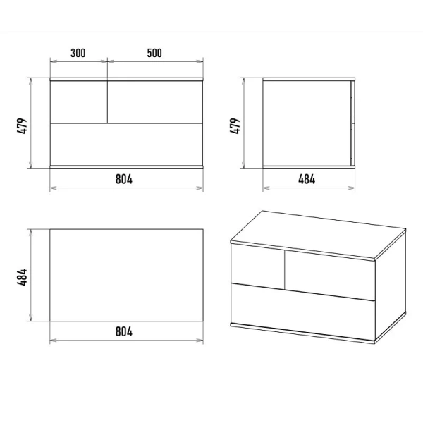 Тумба с раковиной подвесная Misty Коломбо 80 см с ящиками - фото 2