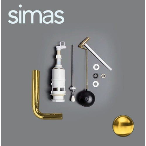 Механизм смыва для бачка Simas с боковой ручкой, золото - фото 9