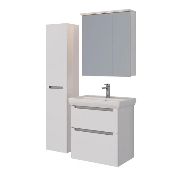 Зеркальный шкаф с подсветкой Lemark Zenon 70 см с козырьком, белые - фото 6