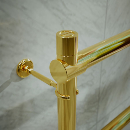 Полотенцесушитель водяной золото Margaroli Sole, латунь, без полки, неповоротные - фото 6