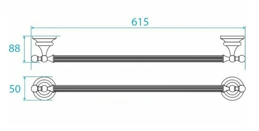 Полотенцедержатель Cezares Olimp золото 24 карат, классические, ретро - фото 2