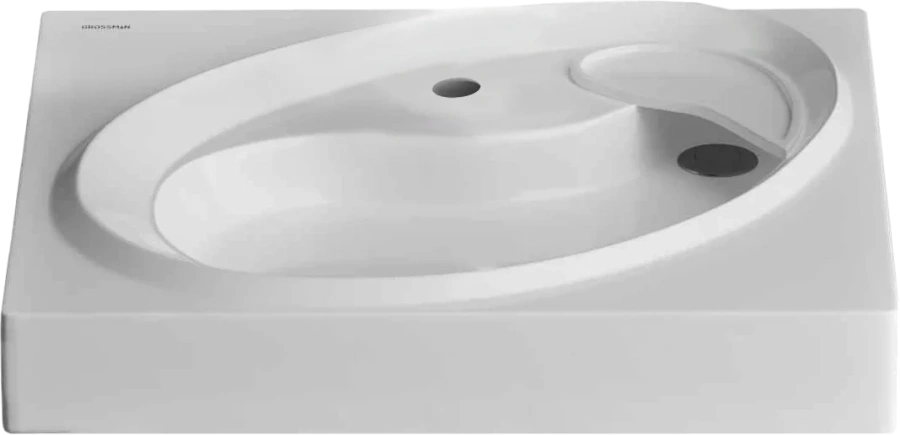 Раковина над стиральной машиной Grossman Alvaro 60 см литьевой мрамор - фото 1