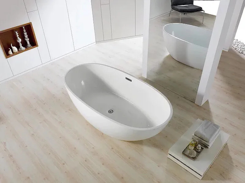 Ванна акриловая Azario Leeds LEE17085 170 х 85 x 58 см отдельностоящая, белая, без гидромассажа - фото 5