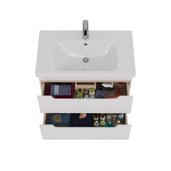 Тумба с раковиной подвесная Lemark Olivia LM08OL80T 80 см 2 выдвижных ящика, подвесная, пристенная - фото 4