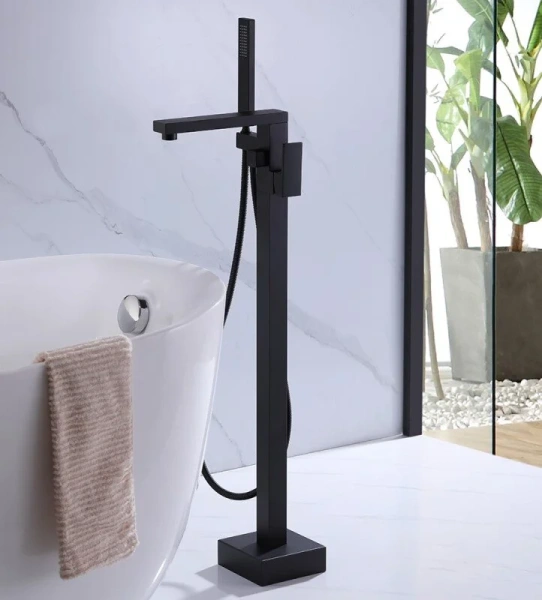 Смеситель для ванны Abber Daheim черный матовый, современные, hi-tech - фото 3