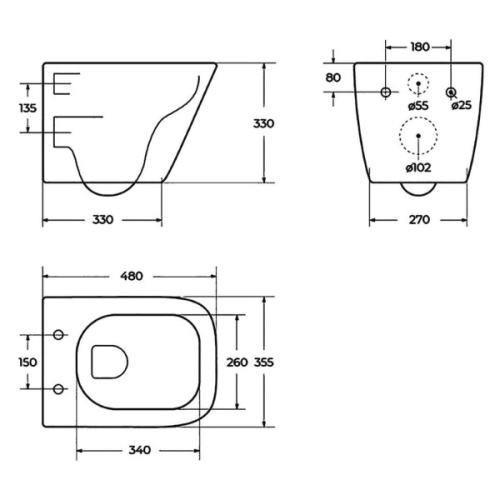 Унитаз подвесной BelBagno Due безободковый - фото 4