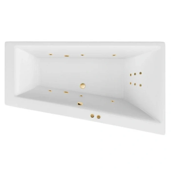 Ванна гидромассажная Excellent Sfera Slim Line 170 x 100 см, правая, белый/золото, WAEX.SFP17S.LINE.GL - фото 2