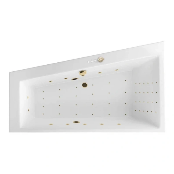 Ванна гидромассажная Excellent Sfera Slim Nano 170 x 100 см, цвет белый/золото, левая/правая, WAEX.SFL17S.NANO.GL/WAEX.SFP17S.NANO.GL - фото 1
