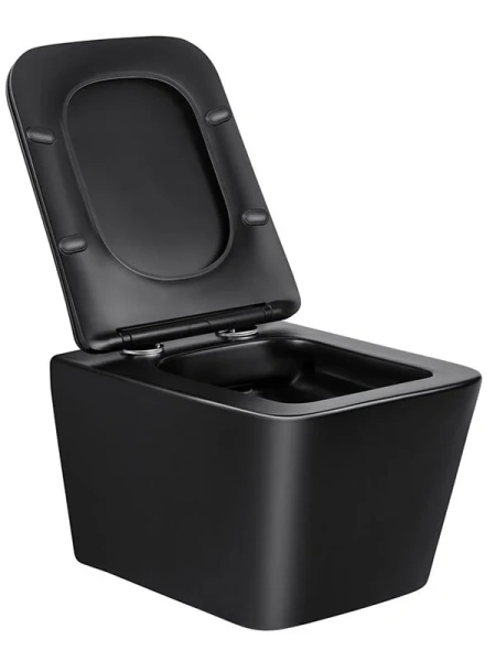 Унитаз подвесной Vincea Q-Line черный матовый, современные, hi-tech, прямоугольные - фото 5