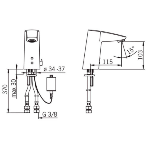 Смеситель для раковины бесконтактный Oras Cubista 2814F - фото 3