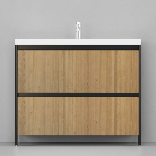 Тумба под раковину напольная Velvex Klaufs 99 см черная/шатане, по запросу - фото 2